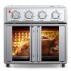 PlumChef 29.5 QT French Door Air Fryer Convection Toaster Oven, Extra Large 6 Slices, 1700W, Multifunction Oven for Air Fryer, Toast, Grill, Defrost