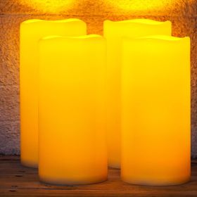 4"x10" Large Solar Candles Outdoor Waterproof, Dusk to Dawn, Solar Powered Flameless Candles for Outdoor, Lanterns, Set of 4
