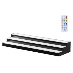 LED Lighted Liquor Bottle Display, 3 Tiers 40 inches, Acrylic Illuminated Home Bar Shelf Display with RF Remote & App Control