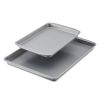 GOLDEN BAKE 2 Pcs Bakeware Nonstick Sheet Pan Set, Dishwasher Safe and Oven Safe to 450°F, 13 Inch x 18 Inch and 9 Inch x 13-Inch, Gray