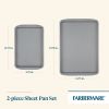 GOLDEN BAKE 2 Pcs Bakeware Nonstick Sheet Pan Set, Dishwasher Safe and Oven Safe to 450°F, 13 Inch x 18 Inch and 9 Inch x 13-Inch, Gray
