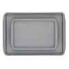 GOLDEN BAKE 2 Pcs Bakeware Nonstick Sheet Pan Set, Dishwasher Safe and Oven Safe to 450°F, 13 Inch x 18 Inch and 9 Inch x 13-Inch, Gray